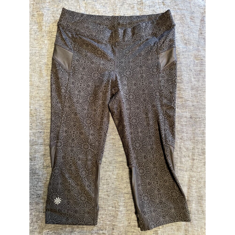 Athleta Legging Capri, Geometric Grey, Size small, Excellent condition